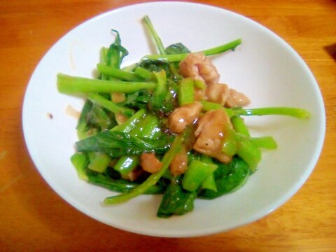 小松菜と鶏のあんかけ炒め